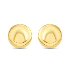 14ct Gold 6mm Button Stud Earrings - G1333