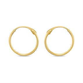 14ct Gold 10mm Hinged Hoop Earrings - G1336