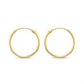 14ct Gold 12mm Hinged Hoop Earrings - G1337