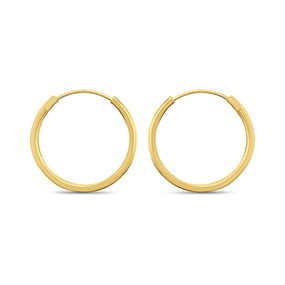 14ct Gold 13mm Hinged Hoop Earrings - G1339