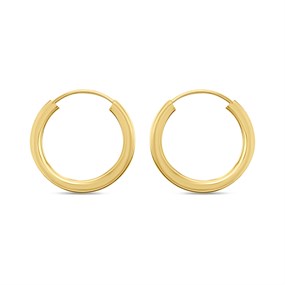 14ct Gold 16mm Hoop Earrings - G1340
