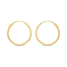 14ct Gold 13mm Hoop Hinged Earrings - G1342