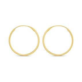 14ct Gold 17mm Hinged Hoop Earrings - G1344
