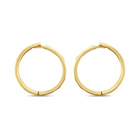 9ct Gold 10mm Facet Cut Hinged Sleeper Earrings - G2223