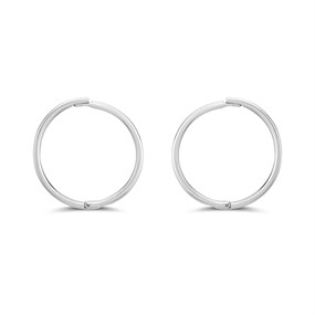 9ct White Gold 12mm Plain Hinged Sleeper - G2227
