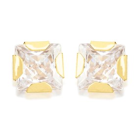 9ct Gold Cubic Zirconia Stud Earrings - 4mm - G2942