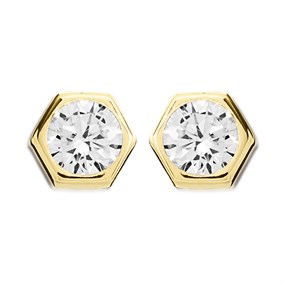 9ct Gold Cubic Zirconia Stud Earrings - 4.5mm - G2948