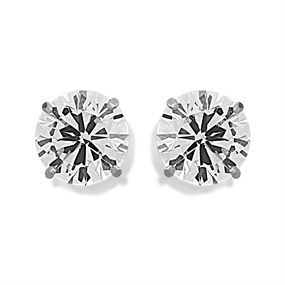 9ct Gold Cubic Zirconia Stud Earrings - 7mm - G3019