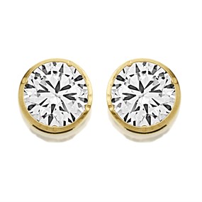 9ct White Gold Cubic Zirconia Stud Earrings - 6mm - G32108