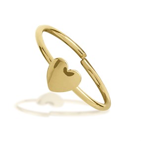 9ct Gold Heart Piercing Hoop - 8mm - G4240