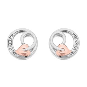 Clogau Silver And 9ct Rose Gold Tree Of Life Stud Earrings - G44169