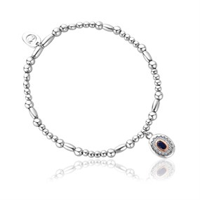 Clogau Silver And 9ct Rose Gold Princess Diana Sapphire Affinity Bead Bracelet - G44209