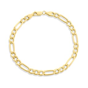 9ct Gold 5.5mm Wide Figaro 8.5in Bracelet - G5675