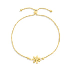 Bonded Silver / 9ct Gold Daisy Slider Bracelet - G60101