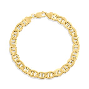 Bonded Silver / 9ct Gold 8.25in Anchor Brlt - G60113