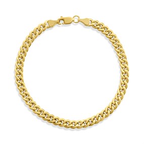 Bonded Silver / 9ct Gold Curb 7.5in Brclt - G60118