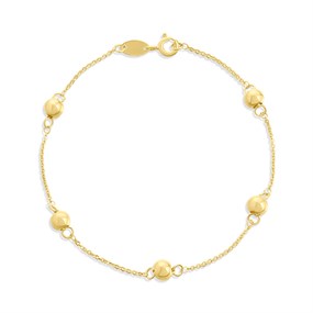 Bonded Silver / 9ct Gold Bead 7.5in Brclt - G60120