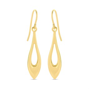 Bonded Silver / 9ct Gold Teardrop Earrings - G60131