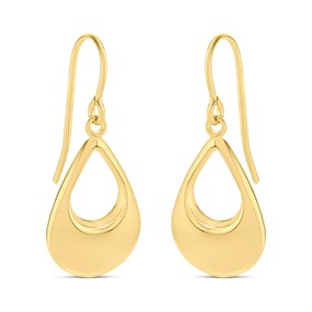 Bonded Silver / 9ct Gold Oval Drop Earrings - G60132