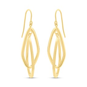 Aureus 9ct Bonded Gold On Sterling Silver Double Drop Earrings - G60135