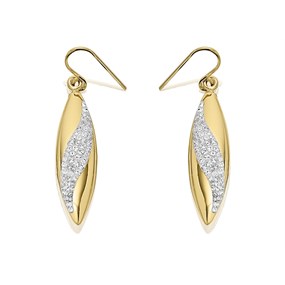 Aureus 9ct Bonded Gold On Sterling Silver Crystal Teardrop Earrings - G6014