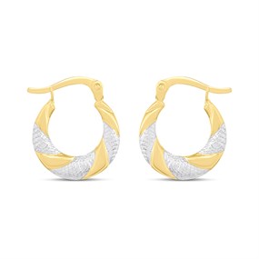 Bonded Silver / 9ct Gold Two-Colour Creole Earring - G60170