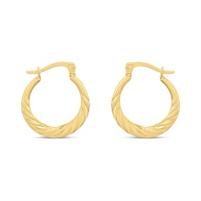 Bonded Silver / 9ct Gold Twist Creole Earrings - G60171