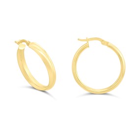 Aureus 9ct Bonded Gold On Sterling Silver 20mm Hoop Earrings - G60174