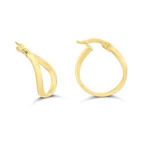 Aureus 9ct Bonded Gold On Sterling Silver Twisted Hoop Earrings - 16mm - G60176