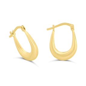 Aureus 9ct Bonded Gold On Sterling Silver Small Handbag Hoop Earrings - 12mm - G60183