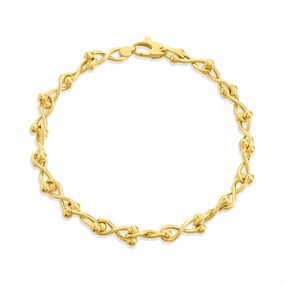 Aureus 9ct Bonded Gold On Sterling Silver Ball and Twist Bracelet - G6044