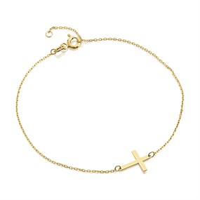 9ct Gold Resting Cross Bracelet - G64108
