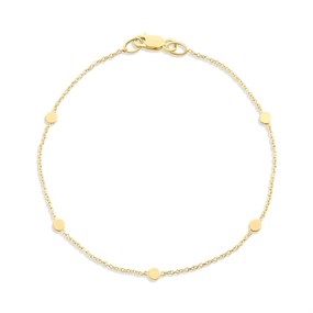 9ct Gold Round Disc 7inch Bracelet - G64118