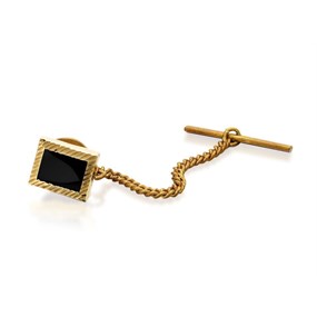 9ct Gold Black Onyx Tie Tack - G7041