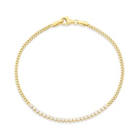 9ct Gold CZ Line Bracelet - G8353
