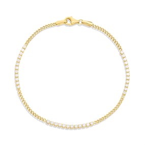 9ct Gold Three Run CZ Bracelet - G8354