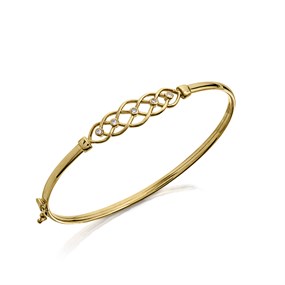 9ct Gold Cubic Zirconia Celtic Bangle - G8456