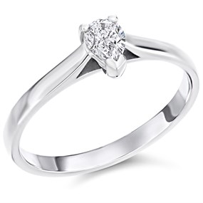 18ct White Gold Diamond Solitaire Engagement Ring - 38pts - Certificated - H0317