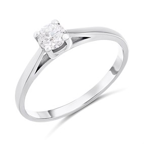 18ct White Gold Diamond Solitaire Engagement Ring - 35pts - G/I1 - H03209