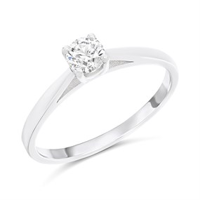 Platinum Diamond Solitaire Engagement Ring - 39pts - Certificated - H03317
