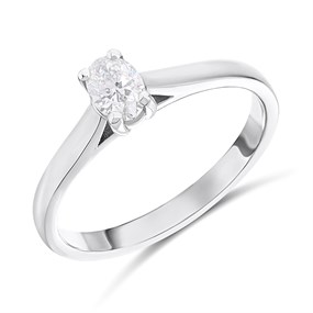 Platinum Diamond Solitaire Engagement Ring - 39pts - G/S1 - H03409