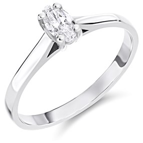 Platinum Diamond Solitaire Engagement Ring - 35pts - H/SI2 - H0368