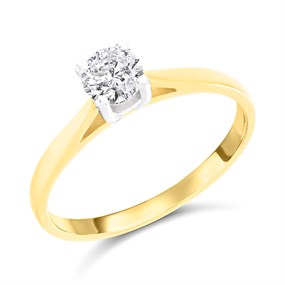 18ct Yellow Gold Diamond Solitaire Engagement Ring - 49pts - E/I2 - H041005