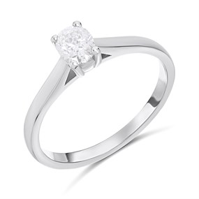 Platinum Diamond Solitaire Engagement Ring - 45pts - Certificated - H041231