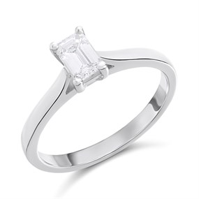 Platinum Diamond Solitaire Engagement Ring - 55pts - J/SI1 - H051233