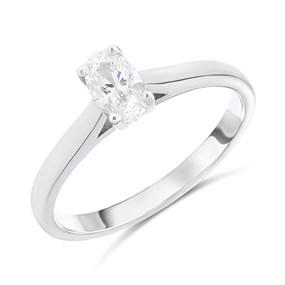 Platinum Diamond Solitaire Engagement Ring - 50pts - H/SI1 - H051235