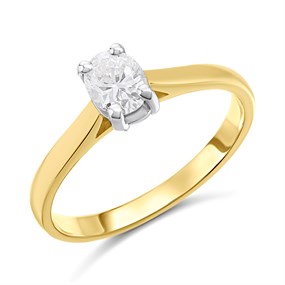 18ct Yellow Gold Diamond Solitaire Engagement Ring - 57pts - G/VS2 - H051256