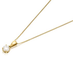 18ct Yellow Gold Diamond Solitaire Pendant - 50pts - J/I1 - H05201