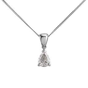 Platinum Diamond Solitaire Necklace - 55pts - G/SI2 - H05365