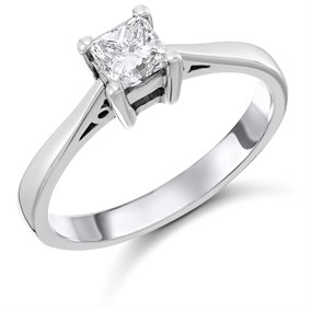 18ct White Gold Diamond Solitaire Engagement Ring - 60pts - K/SI1 - H06221